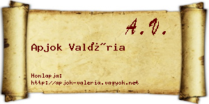 Apjok Valéria névjegykártya