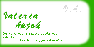 valeria apjok business card